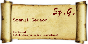 Szanyi Gedeon névjegykártya